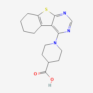 molecular formula C16H19N3O2S B7789890 1-(5,6,7,8-Tetrahydrobenzo[4,5]thieno[2,3-d]pyrimidin-4-yl)piperidine-4-carboxylic acid 