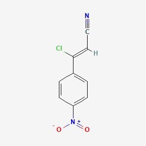 molecular formula C9H5ClN2O2 B7789898 3-Chloro-3-(4-nitrophenyl)prop-2-enenitrile 