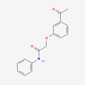 molecular formula C16H15NO3 B7789932 2-(3-acetylphenoxy)-N-phenylacetamide 