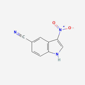 molecular formula C9H5N3O2 B7790031 3-nitro-1H-indole-5-carbonitrile 