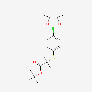molecular formula C20H31BO4S B7790035 2-Methyl-2-[4-(4,4,5,5-tetramethyl-[1,3,2]dioxaborolan-2-YL)-phenylsulfanyl]-propionic acid tert-butyl ester 