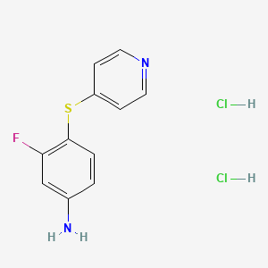 molecular formula C11H11Cl2FN2S B7790064 3-Fluoro-4-pyridin-4-ylsulfanylaniline;dihydrochloride 