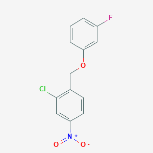 molecular formula C13H9ClFNO3 B7790072 2-Chloro-1-[(3-fluorophenoxy)methyl]-4-nitrobenzene 