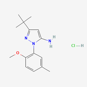 5-Tert-butyl-2-(2-methoxy-5-methylphenyl)pyrazol-3-amine;hydrochloride