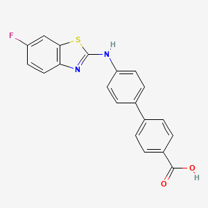 molecular formula C20H13FN2O2S B7790125 4'-[(6-Fluoro-1,3-benzothiazol-2-yl)amino]biphenyl-4-carboxylic acid 