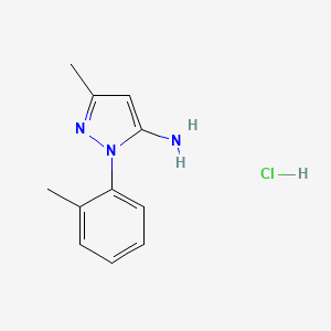 molecular formula C11H14ClN3 B7790144 5-Amino-3-methyl-1-(2-methylphenyl)pyrazole HCl 