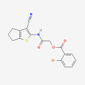 molecular formula C17H13BrN2O3S B7790206 [2-[(3-cyano-5,6-dihydro-4H-cyclopenta[b]thiophen-2-yl)amino]-2-oxoethyl] 2-bromobenzoate 