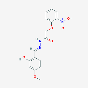 molecular formula C16H15N3O6 B7790213 N-[(E)-(2-hydroxy-4-methoxyphenyl)methylideneamino]-2-(2-nitrophenoxy)acetamide 