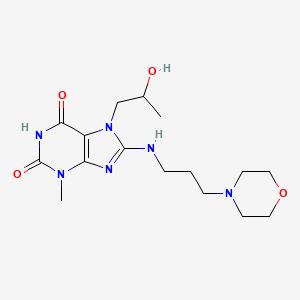 molecular formula C16H26N6O4 B7790231 7-(2-Hydroxypropyl)-3-methyl-8-(3-morpholin-4-ylpropylamino)purine-2,6-dione 