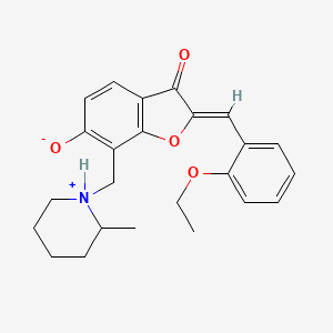 (2Z)-2-(2-ethoxybenzylidene)-7-[(2-methylpiperidinium-1-yl)methyl]-3-oxo-2,3-dihydro-1-benzofuran-6-olate