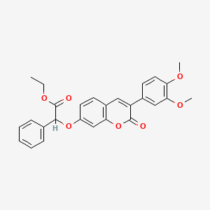 molecular formula C27H24O7 B7790279 ethyl {[3-(3,4-dimethoxyphenyl)-2-oxo-2H-chromen-7-yl]oxy}(phenyl)acetate 