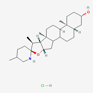 molecular formula C27H46ClNO2 B7790411 (4S,6S,7S,8R,9S,13S,16S,18S)-5',7,9,13-tetramethylspiro[5-oxapentacyclo[10.8.0.02,9.04,8.013,18]icosane-6,2'-piperidine]-16-ol;hydrochloride 