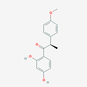 molecular formula C16H16O4 B7790419 (2r)-1-(2,4-Dihydroxyphenyl)-2-(4-methoxyphenyl)propan-1-one 