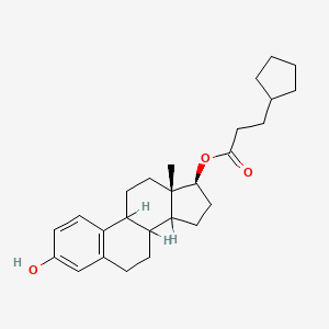 3-cyclopentylpropanoic acid [(13S,17S)-3-hydroxy-13-methyl-6,7,8,9,11,12,14,15,16,17-decahydrocyclopenta[a]phenanthren-17-yl] ester