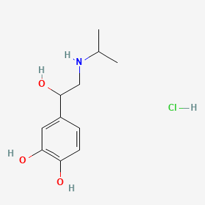 molecular formula C11H17NO3.ClH<br>C11H18ClNO3 B7790508 Isoproterenol hydrochloride CAS No. 1336-89-6