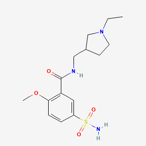 N-[(1-ethyl-3-pyrrolidinyl)methyl]-2-methoxy-5-sulfamoylbenzamide