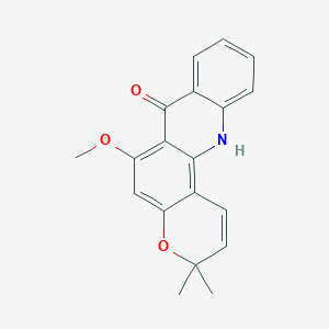 molecular formula C19H17NO3 B077906 6-甲氧基-3,3-二甲基-12H-吡喃[2,3-c]吖啶-7-酮 CAS No. 13255-08-8