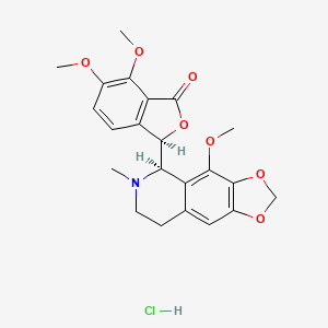 molecular formula C22H24ClNO7 B7790692 (3R)-6,7-dimethoxy-3-[(5R)-4-methoxy-6-methyl-7,8-dihydro-5H-[1,3]dioxolo[4,5-g]isoquinolin-5-yl]-3H-2-benzofuran-1-one;hydrochloride CAS No. 219533-73-0