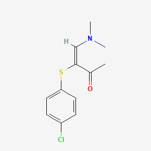 molecular formula C12H14ClNOS B7791038 3-[(4-Chlorophenyl)thio]-4-(dimethylamino)but-3-en-2-one 