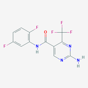 molecular formula C12H7F5N4O B7791078 2-amino-N-(2,5-difluorophenyl)-4-(trifluoromethyl)pyrimidine-5-carboxamide 