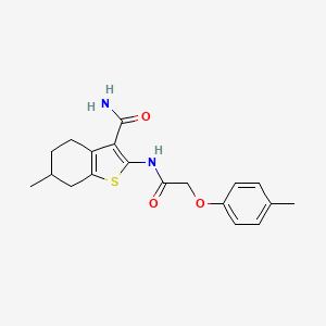 molecular formula C19H22N2O3S B7791185 6-Methyl-2-[2-(4-methylphenoxy)acetamido]-4,5,6,7-tetrahydro-1-benzothiophene-3-carboxamide 