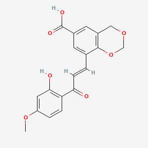molecular formula C19H16O7 B7791188 8-[(E)-3-(2-hydroxy-4-methoxyphenyl)-3-oxoprop-1-enyl]-4H-1,3-benzodioxine-6-carboxylic acid 
