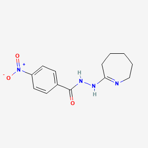 molecular formula C13H16N4O3 B7791189 4-nitro-N'-(3,4,5,6-tetrahydro-2H-azepin-7-yl)benzohydrazide 