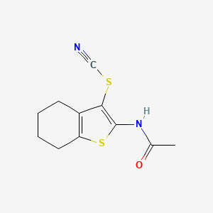 molecular formula C11H12N2OS2 B7791288 2-(Acetylamino)-4,5,6,7-tetrahydro-1-benzothien-3-yl thiocyanate 