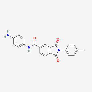 molecular formula C22H17N3O3 B7791322 N-(4-aminophenyl)-2-(4-methylphenyl)-1,3-dioxoisoindoline-5-carboxamide 