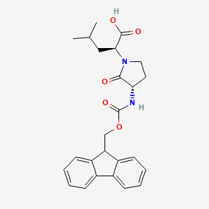 molecular formula C25H28N2O5 B7791384 (2S)-2-[(3S)-3-(9H-fluoren-9-ylmethoxycarbonylamino)-2-oxopyrrolidin-1-yl]-4-methylpentanoic acid 