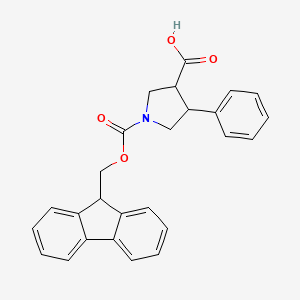molecular formula C26H23NO4 B7791385 1-(((9h-Fluoren-9-yl)methoxy)carbonyl)-4-phenylpyrrolidine-3-carboxylic acid 