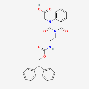 molecular formula C27H23N3O6 B7791417 Fmoc-3-(2-aminoethyl)-1-carboxymethylquinazoline-2,4-dione 