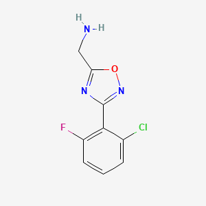 molecular formula C9H7ClFN3O B7791442 1-[3-(2-Chloro-6-fluorophenyl)-1,2,4-oxadiazol-5-yl]methanamine 