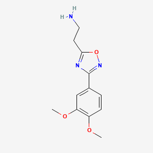 molecular formula C12H15N3O3 B7791450 2-[3-(3,4-Dimethoxyphenyl)-1,2,4-oxadiazol-5-yl]ethanamine 