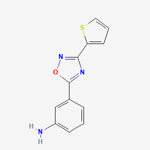 molecular formula C12H9N3OS B7791458 3-[3-(Thiophen-2-yl)-1,2,4-oxadiazol-5-yl]aniline 