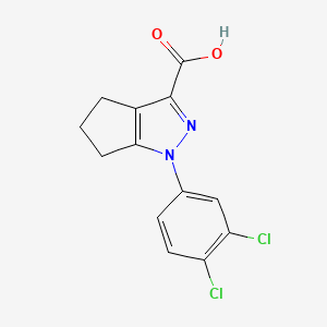 molecular formula C13H10Cl2N2O2 B7791480 1-(3,4-dichlorophenyl)-1H,4H,5H,6H-cyclopenta[c]pyrazole-3-carboxylic acid 