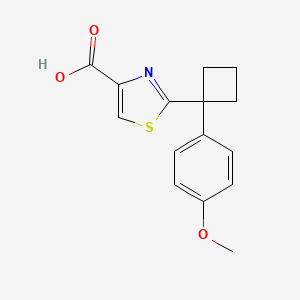 molecular formula C15H15NO3S B7791556 2-[1-(4-Methoxyphenyl)cyclobutyl]-1,3-thiazole-4-carboxylic acid 