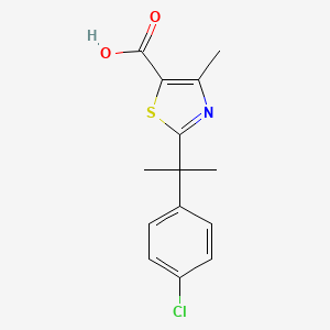 molecular formula C14H14ClNO2S B7791562 2-[2-(4-Chlorophenyl)propan-2-yl]-4-methyl-1,3-thiazole-5-carboxylic acid 