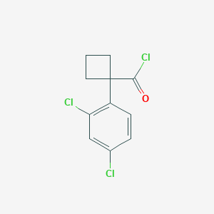 molecular formula C11H9Cl3O B7791591 1-(2,4-Dichlorophenyl)cyclobutane-1-carbonyl chloride 