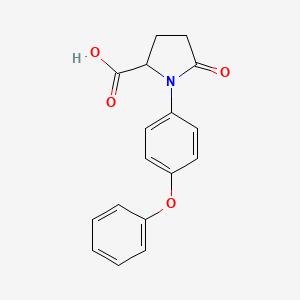 molecular formula C17H15NO4 B7791616 5-Oxo-1-(4-phenoxyphenyl)pyrrolidine-2-carboxylicacid 