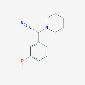 molecular formula C14H18N2O B7791632 2-(3-Methoxyphenyl)-2-piperidin-1-ylacetonitrile 