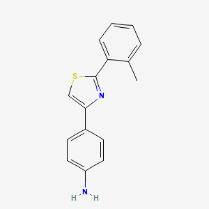 molecular formula C16H14N2S B7791726 4-[2-(2-Methylphenyl)-1,3-thiazol-4-yl]aniline 