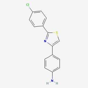 molecular formula C15H11ClN2S B7791732 4-[2-(4-Chlorophenyl)-1,3-thiazol-4-yl]aniline CAS No. 54883-32-8