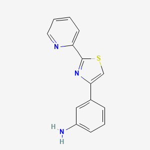 molecular formula C14H11N3S B7791746 3-[2-(Pyridin-2-yl)-1,3-thiazol-4-yl]aniline 
