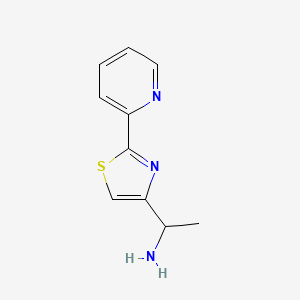 molecular formula C10H11N3S B7791754 1-(2-Pyridin-2-yl-1,3-thiazol-4-yl)ethanamine 