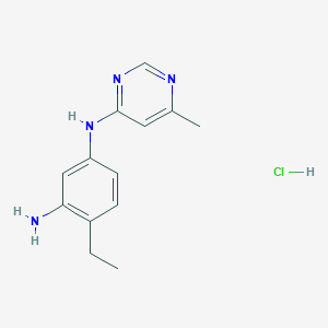 molecular formula C13H17ClN4 B7791765 4-ethyl-1-N-(6-methylpyrimidin-4-yl)benzene-1,3-diamine hydrochloride 
