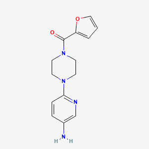 molecular formula C14H16N4O2 B7791787 6-[4-(Furan-2-carbonyl)piperazin-1-yl]pyridin-3-amine 