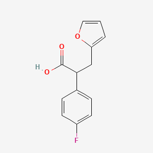 molecular formula C13H11FO3 B7791818 2-(4-Fluorophenyl)-3-(furan-2-yl)propanoic acid 