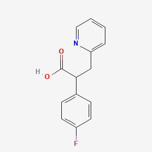 molecular formula C14H12FNO2 B7791826 2-(4-Fluorophenyl)-3-(pyridin-2-yl)propanoicacid 