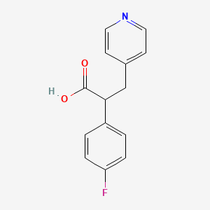molecular formula C14H12FNO2 B7791831 2-(4-Fluorophenyl)-3-(pyridin-4-yl)propanoicacid 